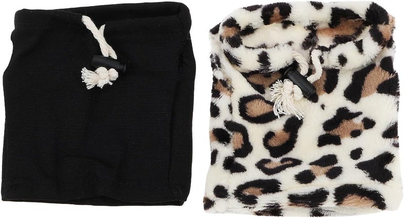 Briny River 2pcs Bearded Dragon Lizard Clothes Sweater Jacket, Leopard and Black - Image 1